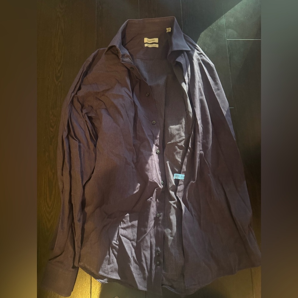 Calvin Klein Lavender Checkered Shirt